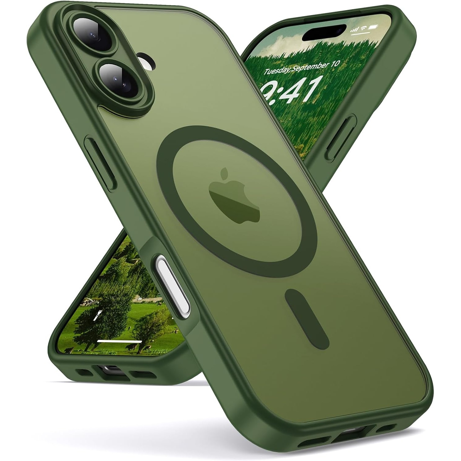 Husa pentru iPhone 17, Joyshell Frost Matte cu MagSafe, Protectie Completa, Verde