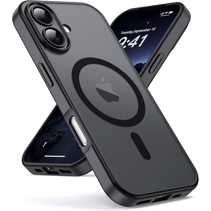 Husa pentru iPhone 17, Joyshell Frost Matte cu MagSafe, Protectie Completa, Negru