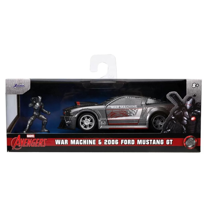 Masinuta metalica Ford Mustang 1:32 cu figurina War Machine, Simba