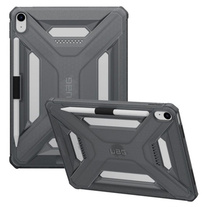 Uag scout műanyag tabletvédő, gumírozott, erős ütésállóság, méhsejt, ceruza tartó, sötétszürke, kompatibilis: Apple IPAD 10.9, 2022, / IPAD 11, 2025