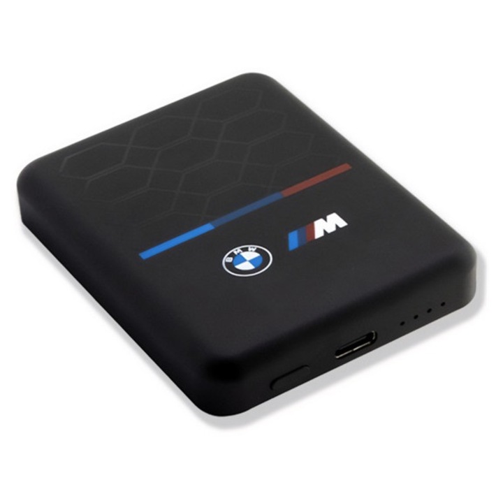 Bmw m collection vésztöltő type-c aljzat, 3000mah, 5w, magsafe, fekete