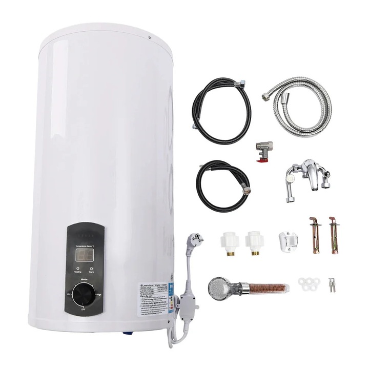 Elektromos vízmelegítő, 2000W, 50L, függőleges szerelésű, fehér