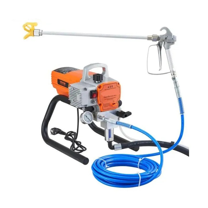 Elektromos festékszóró, 1800W, airless technológia, 3000psi nyomás, 9m tömlő, fekete, 1.8l