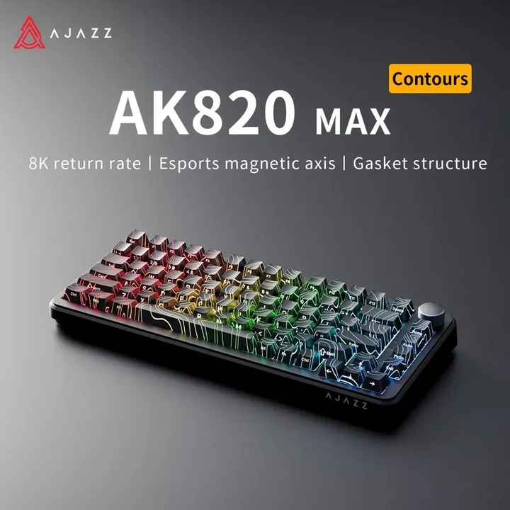 Механична клавиатура AJAZZ AK820 MAX, RGB подсветка, черна, за игри