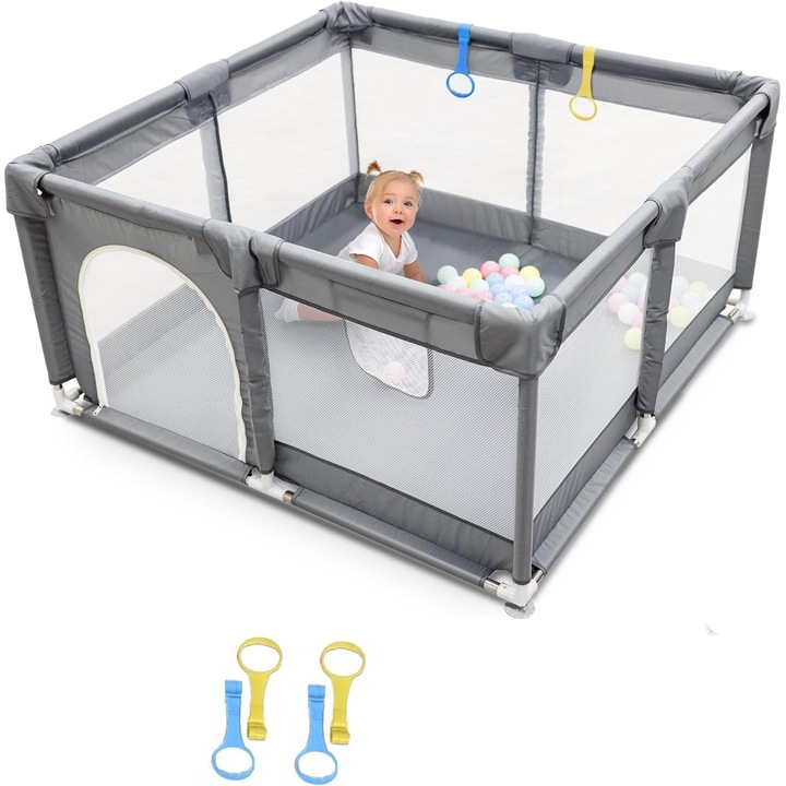 Tarc de joaca pentru copii ，Tarc centru de activitati pentru. dimensiuni 1,5 * 1,8.Configurare 60 de bucati pentru baloane marine