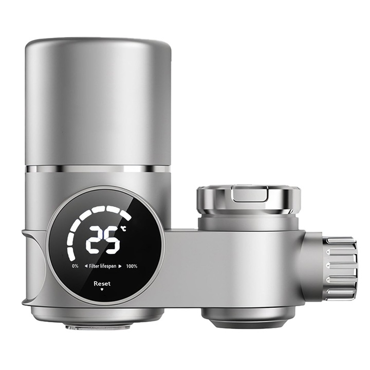 BOMSTOM ivóvízszűrő, digitális kijelzővel, csapra szerelhető, aktív szén, nehézfémek, víztisztítás, klóreltávolítás, víztisztító, szennyeződések eltávolítása, ezüst