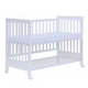 Patut co-sleeping 120x60 cu laterala culisanta total si roti Treppy Dreamy Plus, integral din lemn masiv fag, reglabil pe 5 nivele, include sistem de ancorare, culoare alb + saltea cocos lux 9 cm