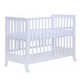 Patut co-sleeping 120x60 cu laterala culisanta total si roti Treppy Dreamy Plus, integral din lemn masiv fag, reglabil pe 5 nivele, include sistem de ancorare, culoare alb + saltea cocos lux 9 cm