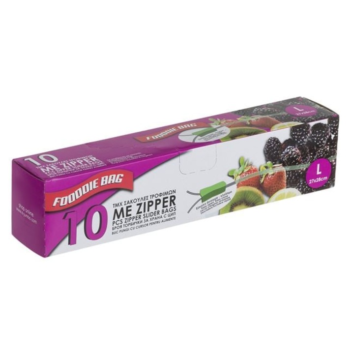 Pungi pentru Alimente cu Zipper, 10 buc, 27x28cm