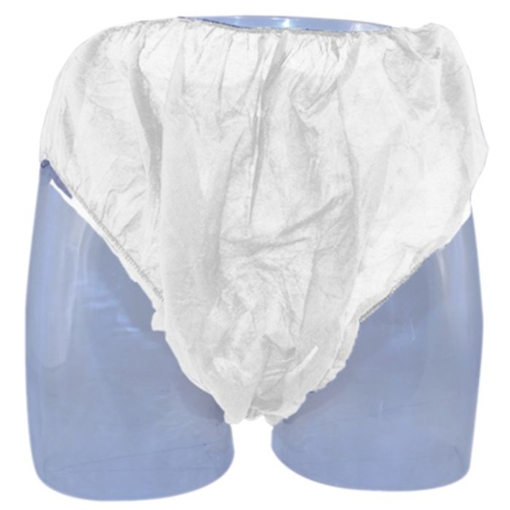 Еднократни унисекс гащички, PRIMA, 56x28 см, PPSB 35гр, бели, 100 бр.