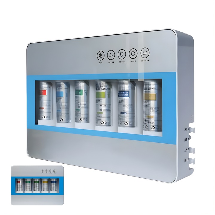 Filtru de apa alcalinizat Macvi® Hybrid 6 trepte de filtrare, curatare manuala, 0.01 microni, capacitate 8000L, debit 2.5L/min, montaj sub chiuveta