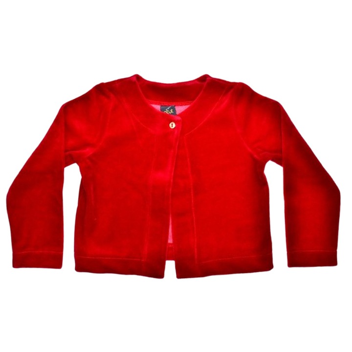 Bolero cu maneca lunga, din catifea, pentru fete, Mini Junior BLR0511R, Rosu 124727