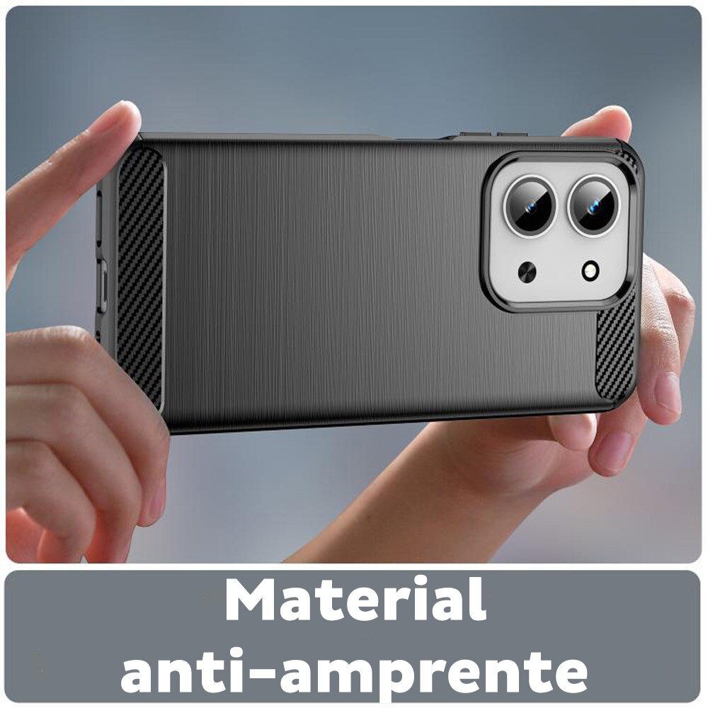 Husa pentru Xiaomi Redmi 15C 4G / Redmi 15C 5G / Poco C85 4G Daden Carbon Flexibila Antisoc, Hybrid Antisoc, Negru