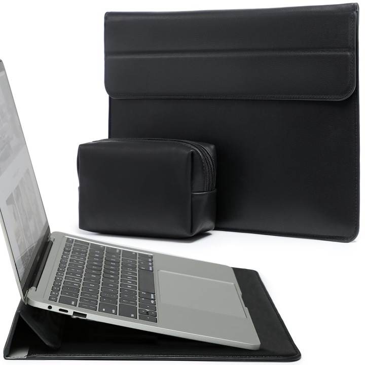 Husă laptop HYZUO, 15-16 inch, negru, suport integrat