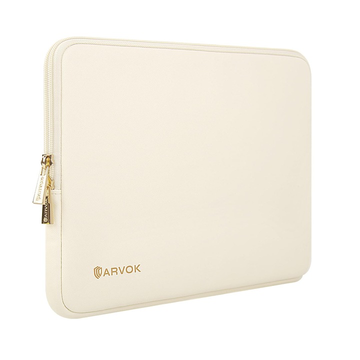 Husă protecție laptop ARVOK, 13.3 inch, impermeabilă, albă