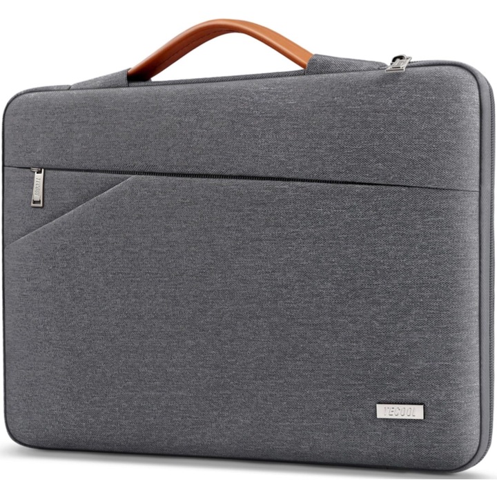 Geantă de laptop Tecool, 15.6 inch, impermeabilă, rezistentă la șocuri, gri închis
