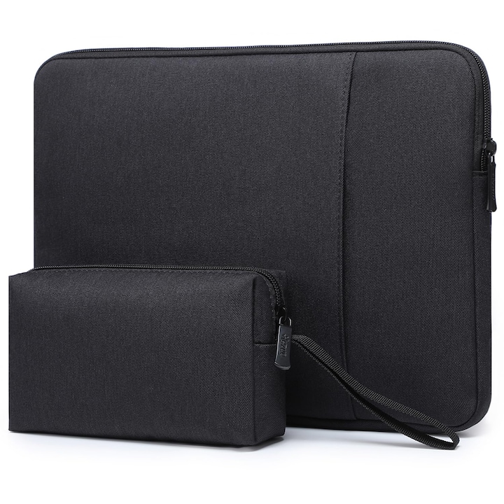 Set geantă laptop HYZUO 13 inch, negru, pentru Macbook Air și Pro, tabletă 12"-13"