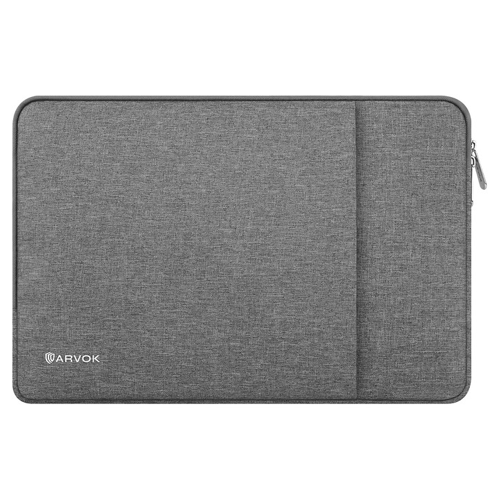 Husă de protecție pentru laptop ARVOK, impermeabilă, gri, 15x15.6x16 inch