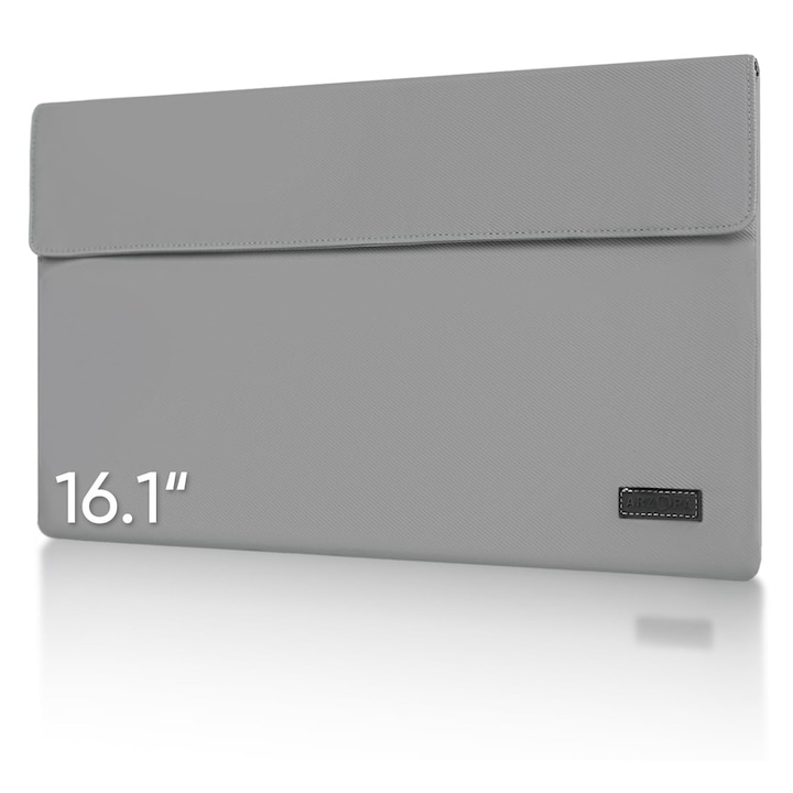 Geantă pliabilă pentru laptop Arzopa, gri, 16.1 inch, impermeabilă