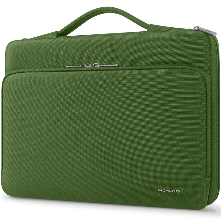 Geantă de laptop MCHENG 14 inch, mare capacitate, cu mânere, verde