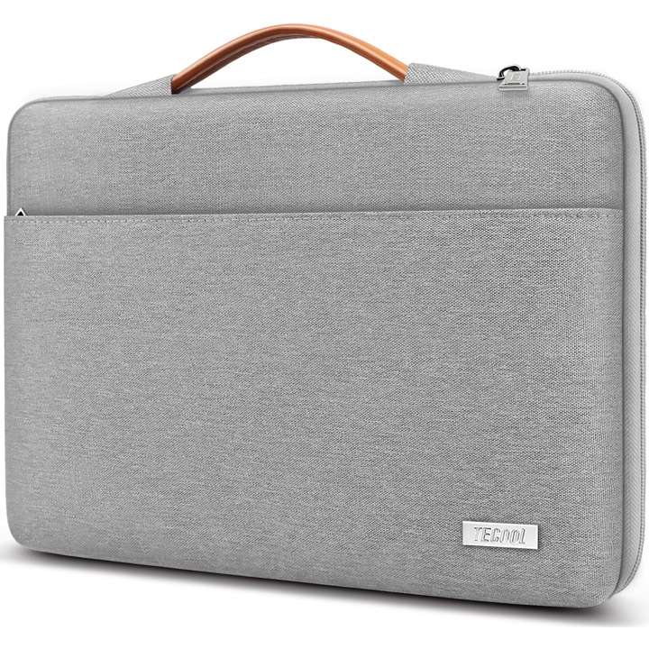 Geantă laptop TECOOL 15.6 inch, rezistentă la șocuri, gri