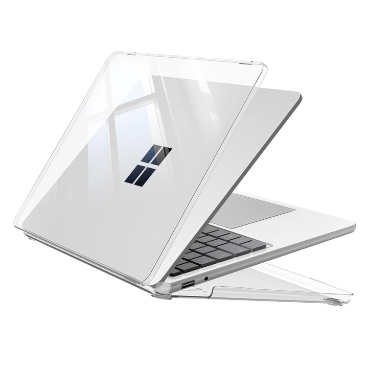 Husă pentru laptop Fintie, 13 inch, ultra-subțire, rigida, transparentă