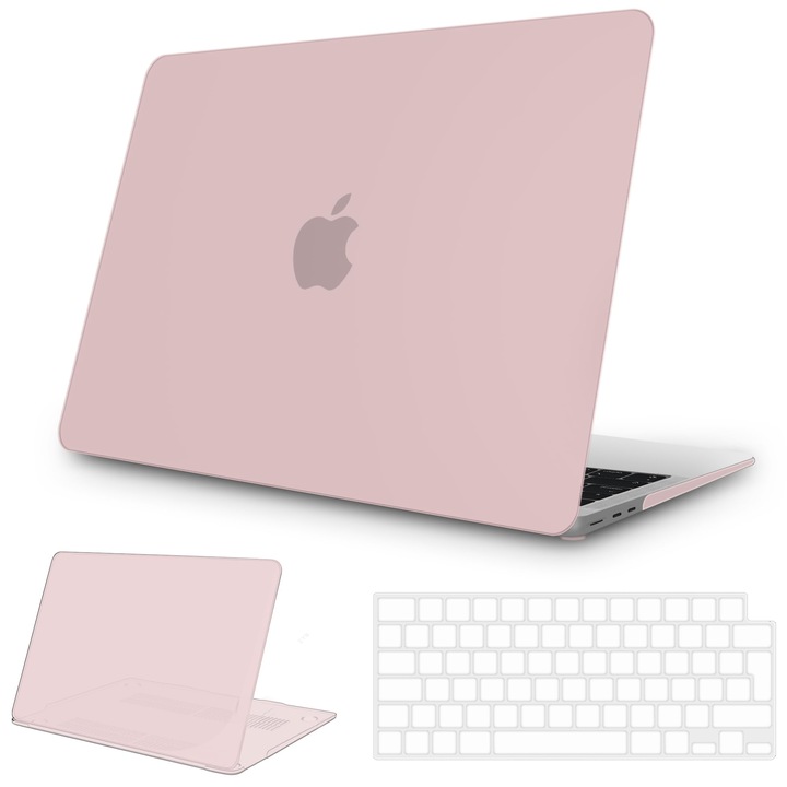 Husă laptop NPUOLS 13.6 Inch, protecție subțire și rigidă, roz