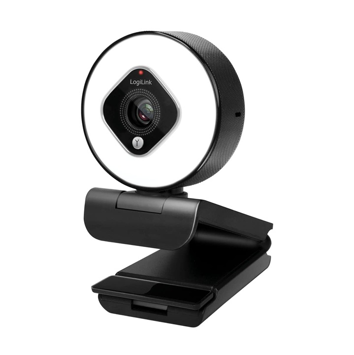 LogiLink webkamera, Full HD, dupla mikrofon, fekete
