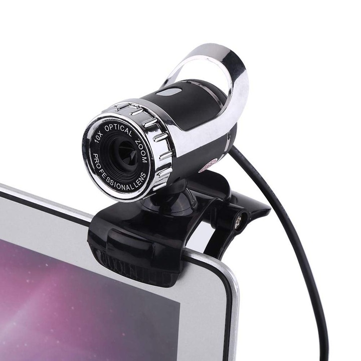 TOSUNY webkamera, HD beépített mikrofonnal, ezüst, USB 2.0
