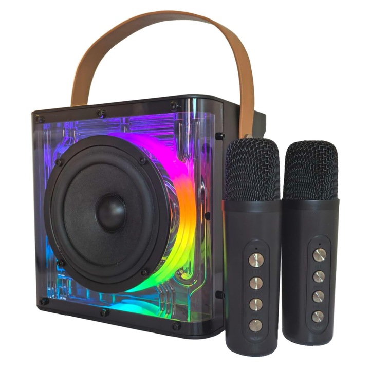 VOZKOM karaoke rendszer 2 mikrofonnal, hangszóróval, otthoni bulikhoz, többszínű