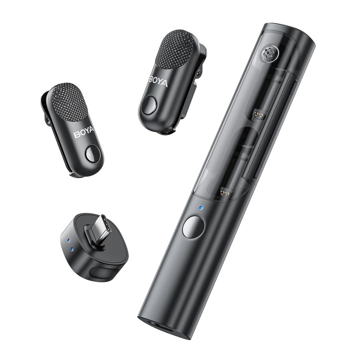 Microfon Lavaliera Boya, portabil, wireless, USB-C