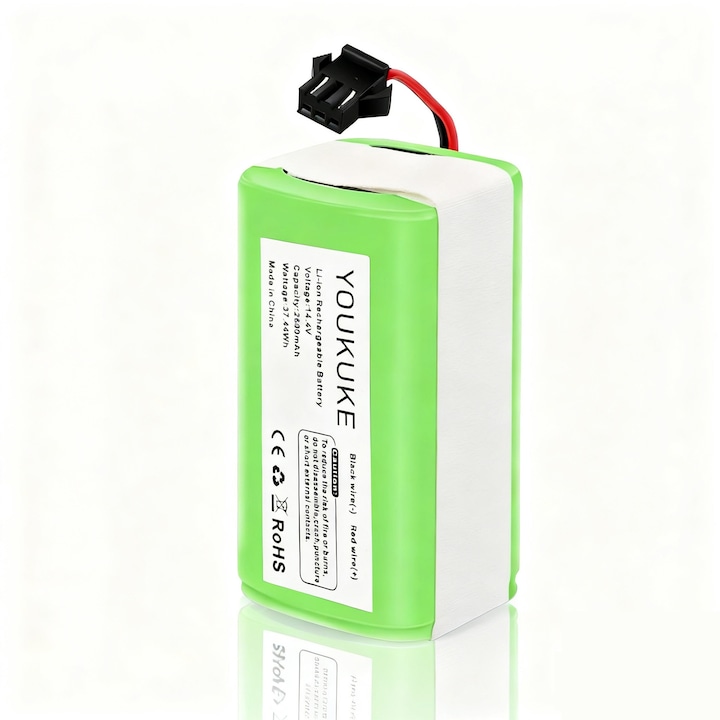 Батерия за робот моп YOUKUKE, Li-Ion, 2600mAh, 14.4V, съвместима с Eufy RoboVac G10 G20 G30 G35 G40 Hybrid, 73x37x37mm