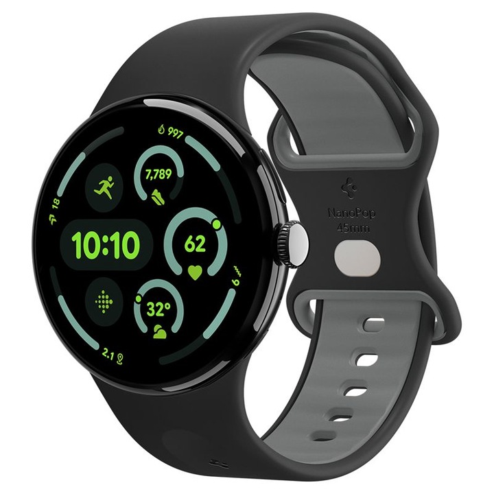Carcasa Spigen Nano Pop compatibila cu Google Pixel Watch 4 / 3, 45mm, Negru