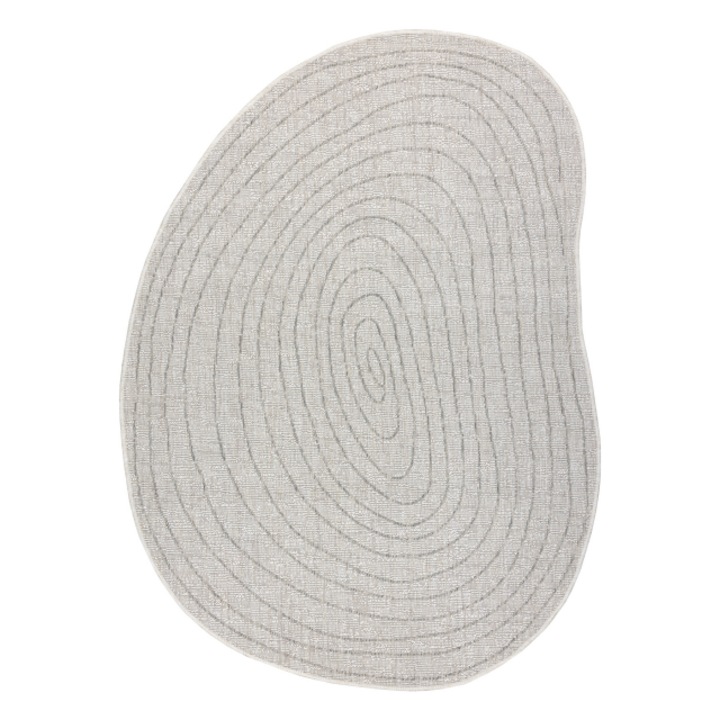 Covor organic din sisal 2743 buturuga de inel de copac ecru / gri – natural, DYWANY ŁUSZCZÓW modern, forma neregulata, 200x290 cm