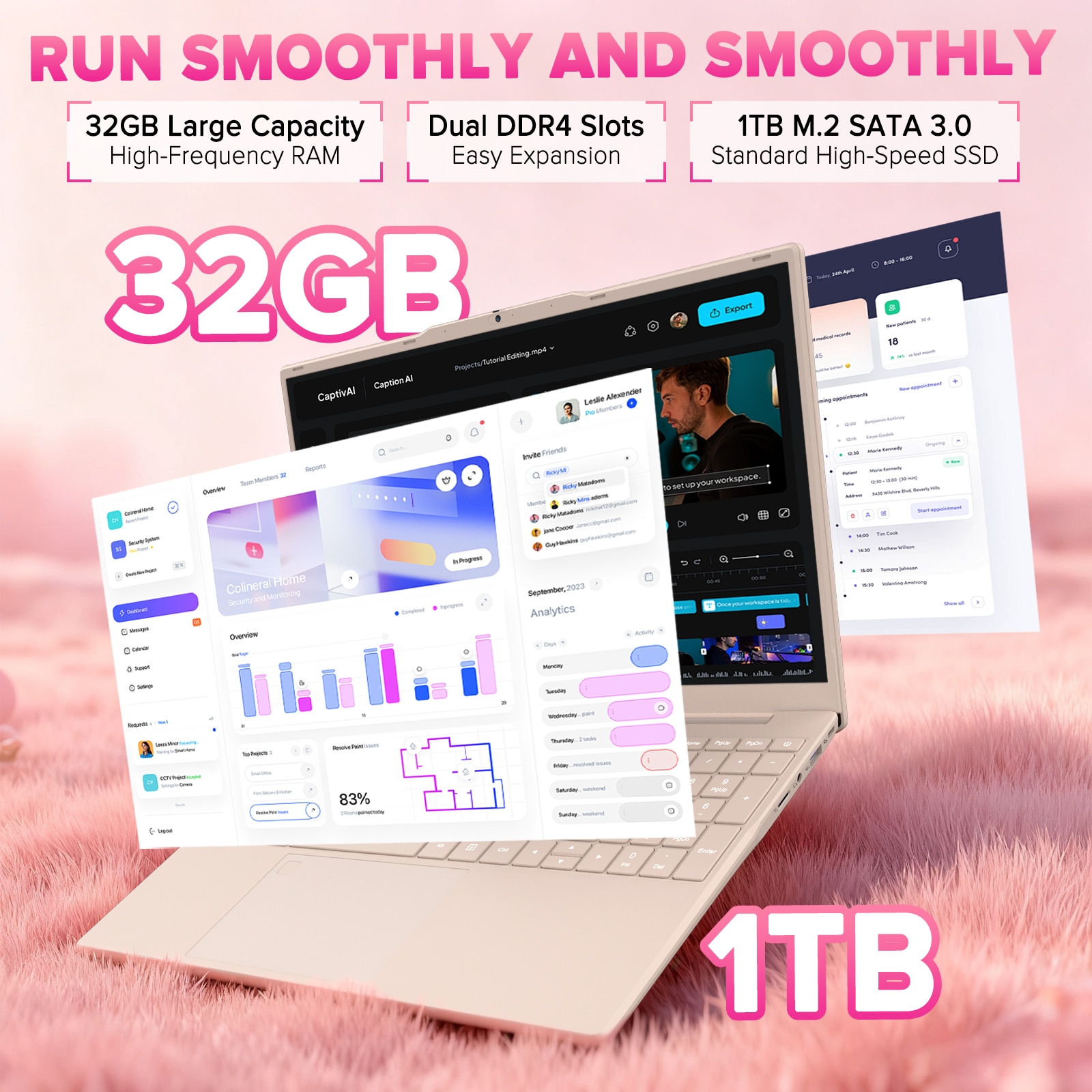 Laptop Auusda cu procesor intel celeon N5100 15.6', Full HD, IPS, 32GB DDR4 RAM, 1TB SSD, Intel UHD Graphics, Windows 11Pro, WiFi5, Tastatura iluminata, amprenta pentru afaceri, Rosu
