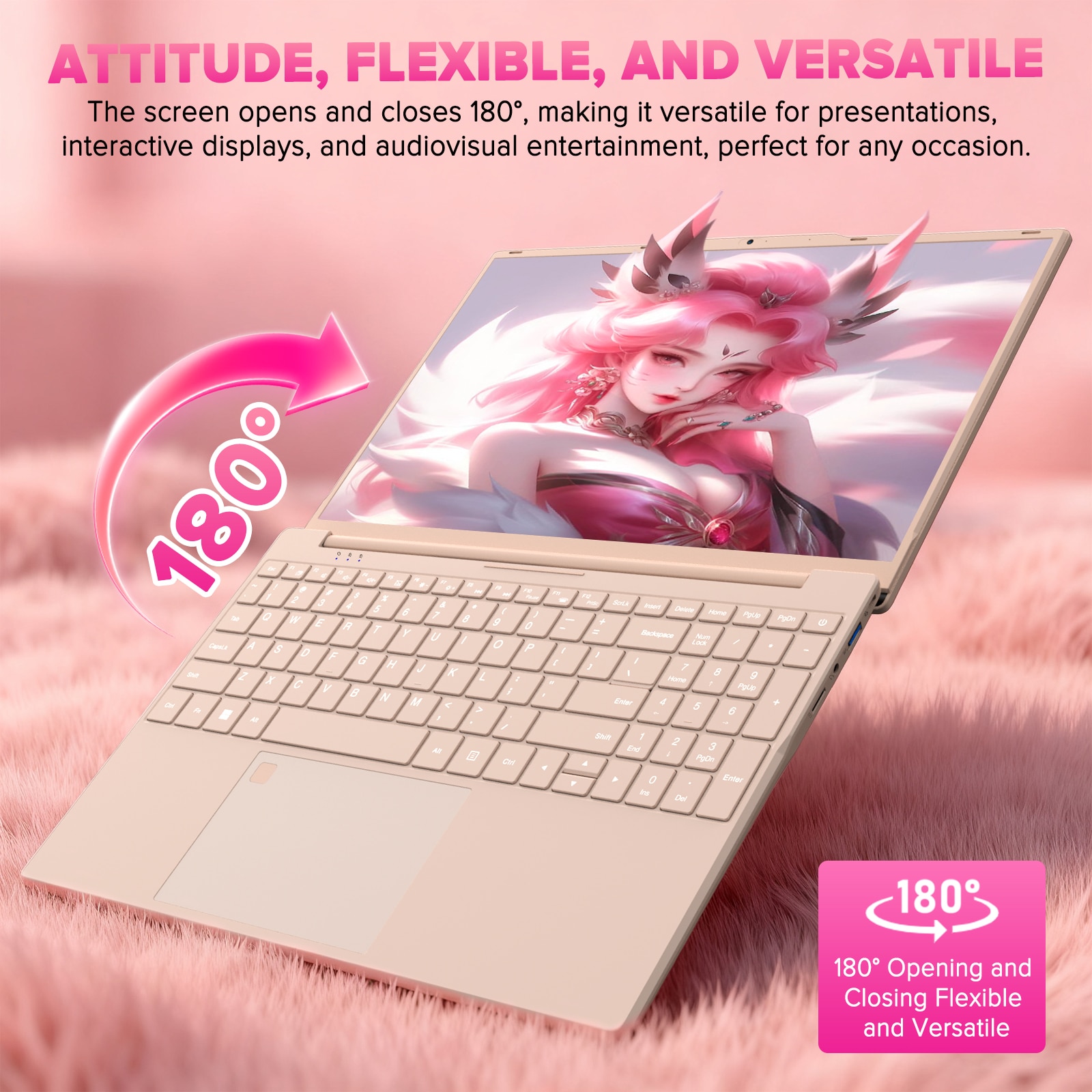 Laptop Auusda cu procesor intel celeon N5100 15.6', Full HD, IPS, 32GB DDR4 RAM, 1TB SSD, Intel UHD Graphics, Windows 11Pro, WiFi5, Tastatura iluminata, amprenta pentru afaceri, Rosu