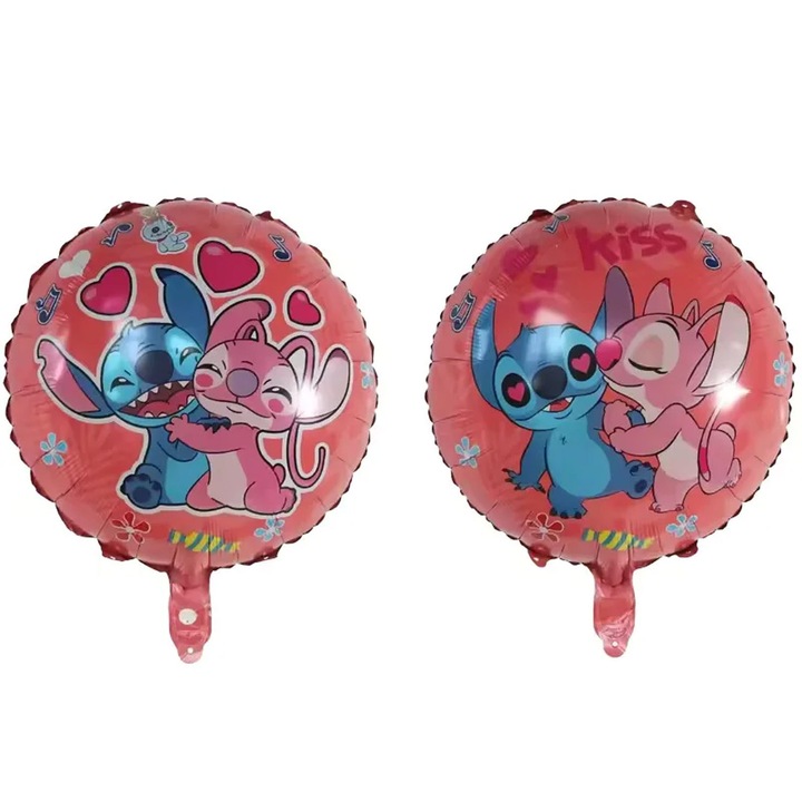 Balon folie Stitch, double-sided, rotund, 45 cm