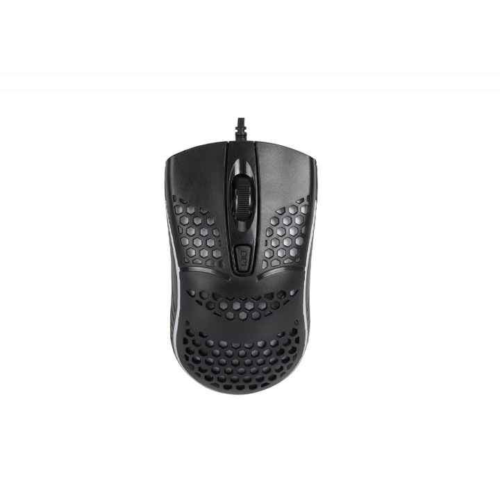 Mouse Negru cu Fir Gaming RGB, 4 Butoane, Iluminare Colorata, USB, 137.5 g