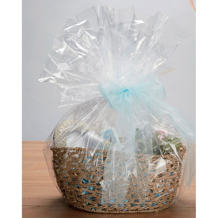 Ambalaj transparent 76.2x76.2cm, 1 buc, ideal pentru ambalare cosuri cadou