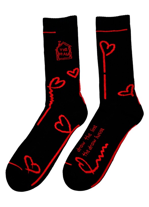 Sosete lungi The Draw House, unisex, negru, 36-38EU