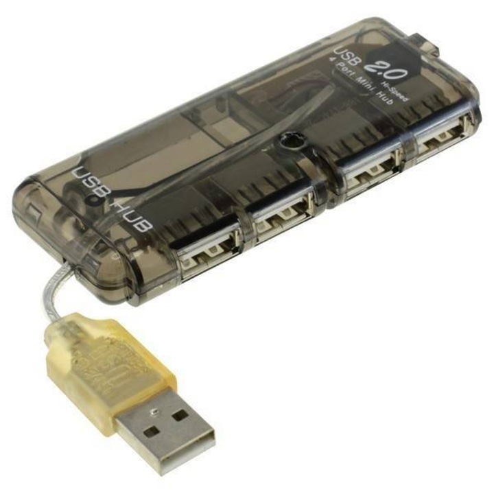 Hub USB 2.0 4 portos fekete, 5V-os tápellátási lehetőséggel