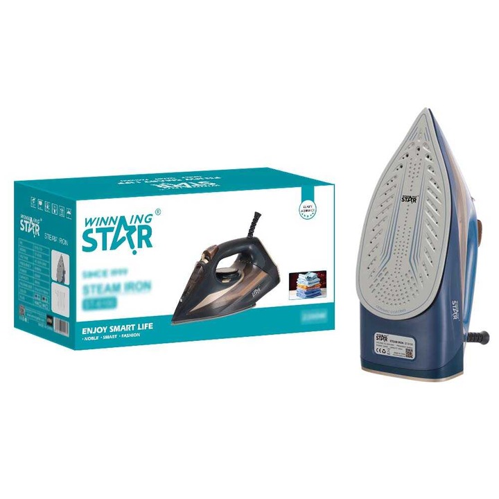WINNING STAR ST-6100 Fier de călcat cu aburi, 2200W, cu talpă ceramică, funcție 6 în 1