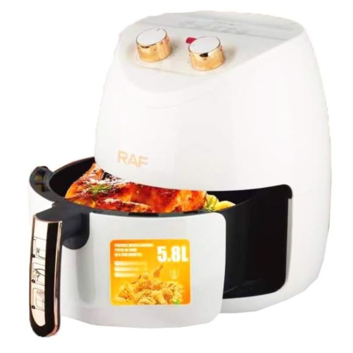 Raf R.5232W Forró levegős sütő/Air frayer,5.8 L űrtartalom, fehér