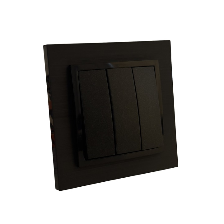 Intrerupator triplu negru 10A Baysal Titan