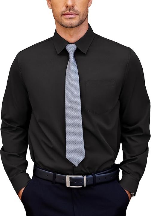 Camasa barbateasca eleganta cu maneca lunga – Stil business si confort premium pentru orice ocazie, Neagra, Marimea 3XL