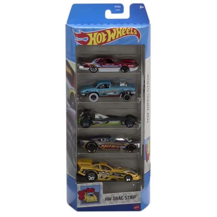 Set 5 mașini hot wheels, sport, multicolor, 3 ani