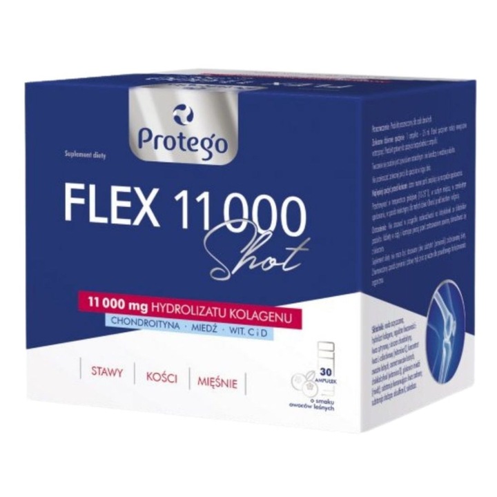 Supliment alimentar Protego, Protego Flex 11000 Shot, 30 fiole, aroma de fructe de padure
