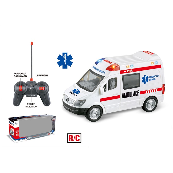 Mamido Mentőautó távirányítóval 1:20 fényekkel és hangokkal 695A