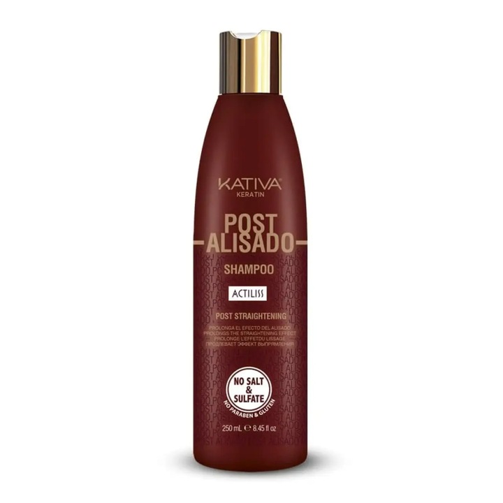 Sampon Kativa Post Alisado cu keratină, ulei de Argan, 250ml, unisex