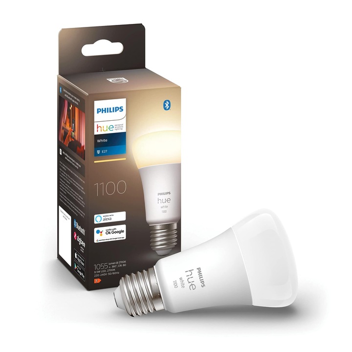 Philips Hue White E27 LED izzó, 1100 Lm, meleg fehér, szabályozható, 1 db-os csomag